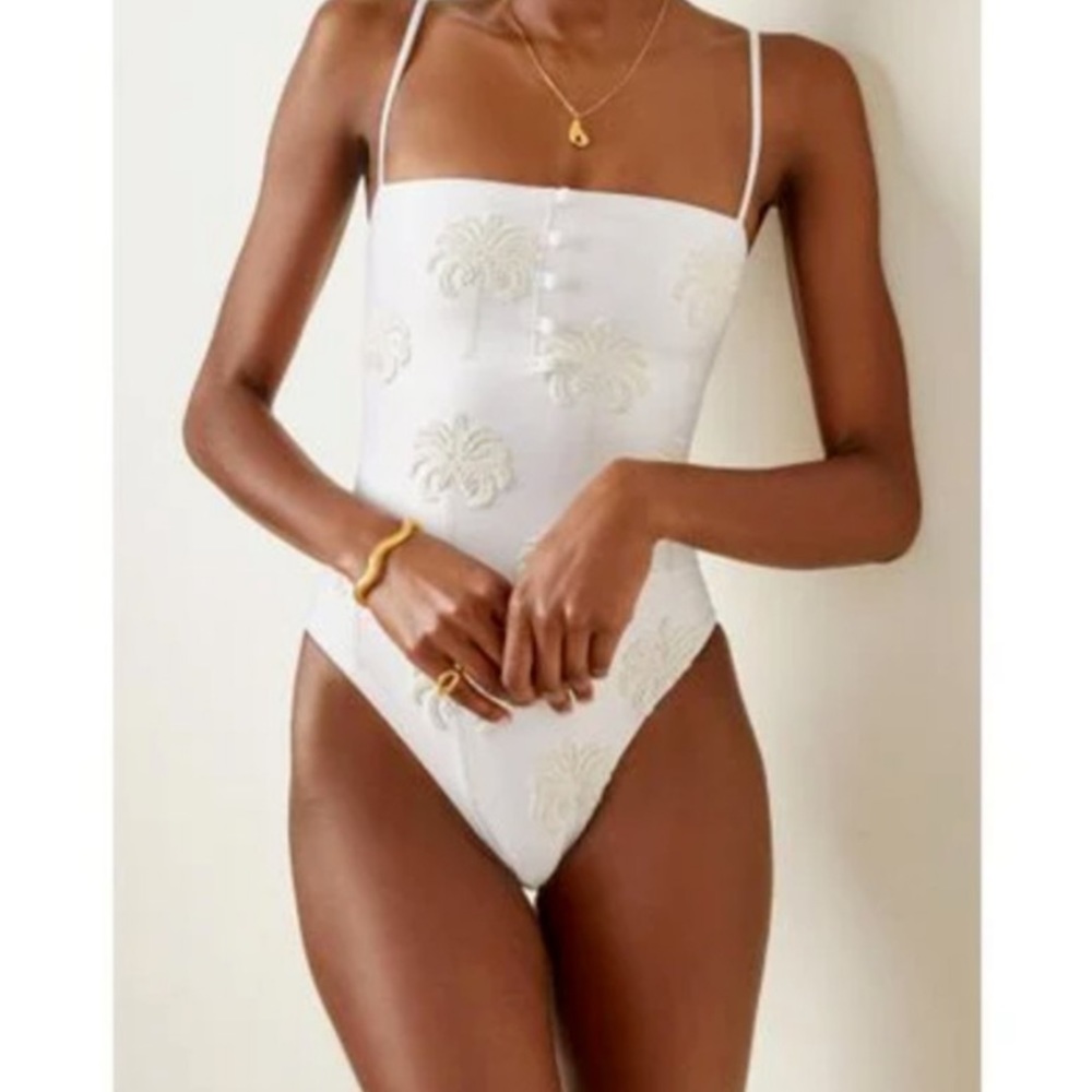 Agua by Agua Bendita Durazno Embroidered Swimsuit